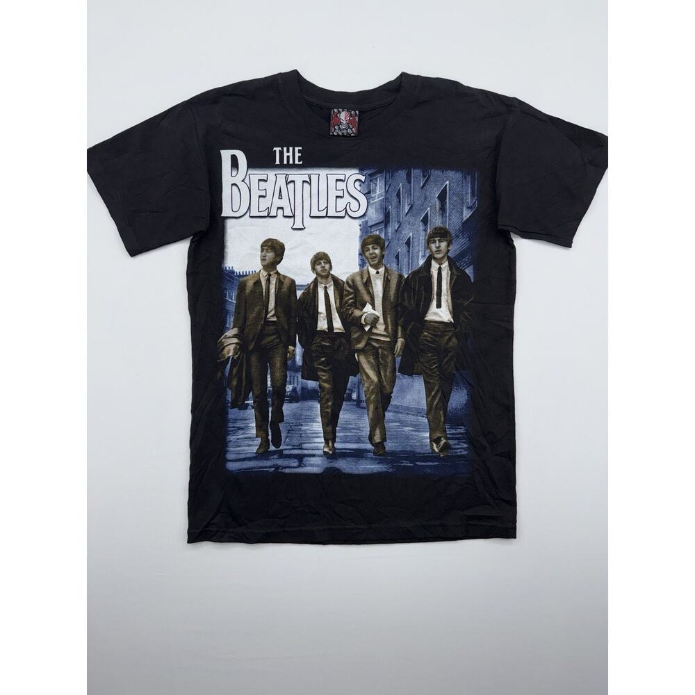 Vintage The Beatles Mens Small/med Black Hard Head Tag
